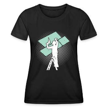 Drywall Drywall Drywall Installer - Women's Functional T-Shirt - black - Front - AI Model Female 172 light (172cm)