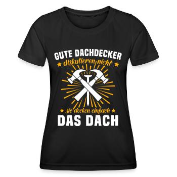 Dachdecker Dachspengler Dachklempner - Frauen Funktions-T-Shirt - Schwarz - Vorne - AI Model Female 172 light (172cm)