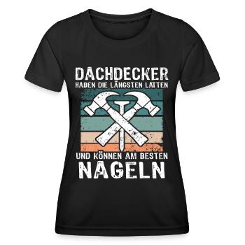 Dachdecker Dachspengler Dachklempner - Frauen Funktions-T-Shirt - Schwarz - Vorne - AI Model Female 172 light (172cm)