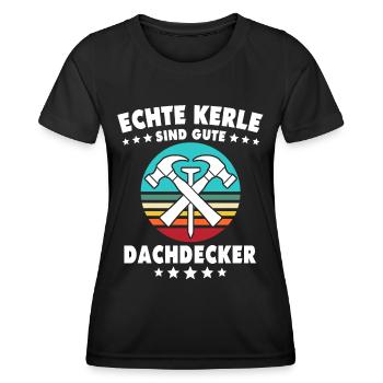 Dachdecker Dachspengler Dachklempner - Frauen Funktions-T-Shirt - Schwarz - Vorne - AI Model Female 172 light (172cm)