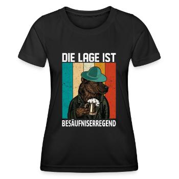 Die Lage ist Besäufniserregend Bier lustig - Frauen Funktions-T-Shirt - Schwarz - Vorne - AI Model Female 172 light (172cm)