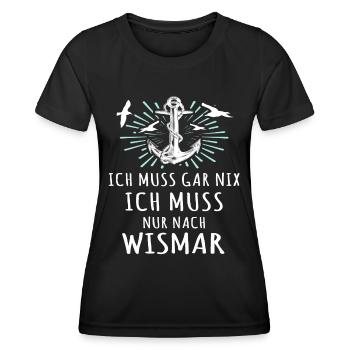 Wismar Ostsee Urlaub - Frauen Funktions-T-Shirt - Schwarz - Vorne - AI Model Female 172 light (172cm)