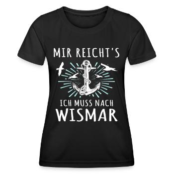 Wismar Ostsee Urlaub - Frauen Funktions-T-Shirt - Schwarz - Vorne - AI Model Female 172 light (172cm)