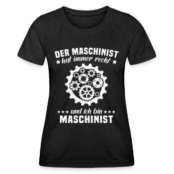 Maschinist - Frauen Funktions-T-Shirt - Schwarz - Vorne - AI Model Female 172 light (172cm)