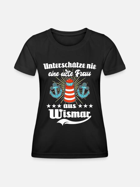 Wismar Ostsee Wismarer Urlaub - Frauen Funktions-T-Shirt - Schwarz