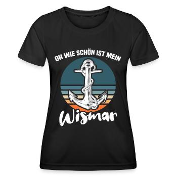 Wismar Ostsee Wismarer Urlaub - Frauen Funktions-T-Shirt - Schwarz - Vorne - AI Model Female 172 light (172cm)