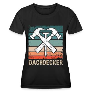 Dachdecker Dachspengler Dachklempner - Frauen Funktions-T-Shirt - Schwarz - Vorne - AI Model Female 172 light (172cm)