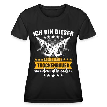 Trockenbauer Sprüche Trockenbau - Frauen Funktions-T-Shirt - Schwarz - Vorne - AI Model Female 172 light (172cm)