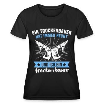 Trockenbauer Sprüche Trockenbau - Frauen Funktions-T-Shirt - Schwarz - Vorne - AI Model Female 172 light (172cm)