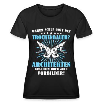 Trockenbauer Sprüche Trockenbau - Frauen Funktions-T-Shirt - Schwarz - Vorne - AI Model Female 172 light (172cm)