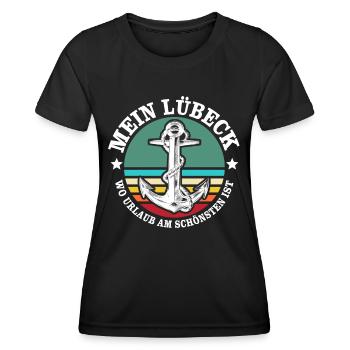 Lübeck Ostsee Sprüche Lübecker - Frauen Funktions-T-Shirt - Schwarz - Vorne - AI Model Female 172 light (172cm)