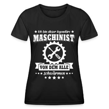 Maschinist - Frauen Funktions-T-Shirt - Schwarz - Vorne - AI Model Female 172 light (172cm)