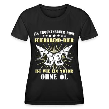 Trockenbaumonteur Sprüche Trockenbauer - Frauen Funktions-T-Shirt - Schwarz - Vorne - AI Model Female 172 light (172cm)