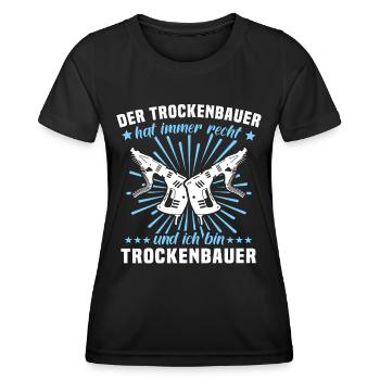 Trockenbaumonteur Sprüche Trockenbauer - Frauen Funktions-T-Shirt - Schwarz - Vorne - AI Model Female 172 light (172cm)