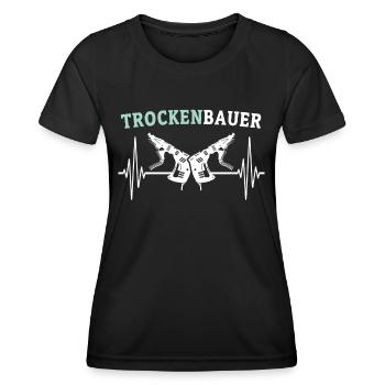 Trockenbauer Trockenbaumonteur Trockenbau - Frauen Funktions-T-Shirt - Schwarz - Vorne - AI Model Female 172 light (172cm)