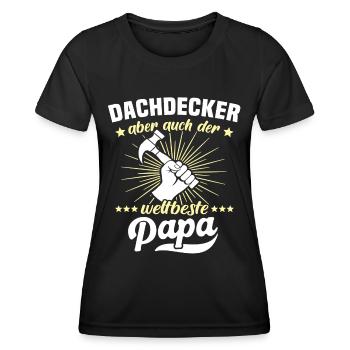 Papa Dachdecker Vater Dachdecken - Frauen Funktions-T-Shirt - Schwarz - Vorne - AI Model Female 172 light (172cm)