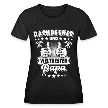 Papa Dachdecker Vater Dachdecken - Frauen Funktions-T-Shirt - Schwarz - Vorne - AI Model Female 172 light (172cm)