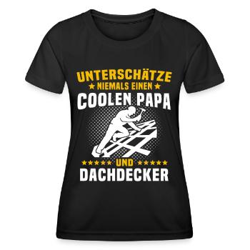 Dachdecker Papa Dachdecken Papas - Frauen Funktions-T-Shirt - Schwarz - Vorne - AI Model Female 172 light (172cm)