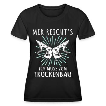 Trockenbauer Sprüche Trockenbau - Frauen Funktions-T-Shirt - Schwarz - Vorne - AI Model Female 172 light (172cm)