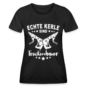 Trockenbauer Trockenbaumonteur Trockenbau - Frauen Funktions-T-Shirt - Schwarz - Vorne - AI Model Female 172 light (172cm)