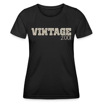 Jahrgang 2001 Original 2001 Retro 2001 Geschenk 2001 - Frauen Funktions-T-Shirt - Schwarz - Vorne - AI Model Female 172 light (172cm)