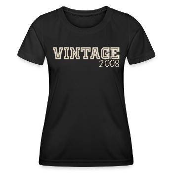 Jahrgang 2008 Original 2008 Retro 2008 Geschenk 2008 - Frauen Funktions-T-Shirt - Schwarz - Vorne - AI Model Female 172 light (172cm)