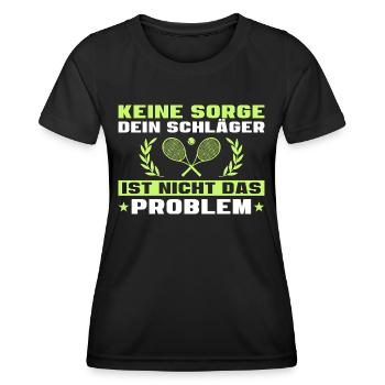 Tennis Schläger ist nicht das Problem - Frauen Funktions-T-Shirt - Schwarz - Vorne - AI Model Female 172 light (172cm)