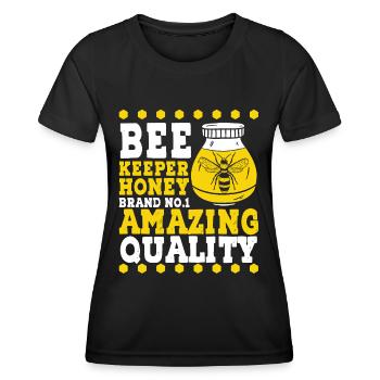 Bee Keeper Honey Amazing Quality Apiculture Abeille - T-shirt sport Femme - noir - Devant - AI Model Female 172 light (172cm)