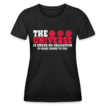 Universe No Obligation Make Sense Astronomie - T-shirt sport Femme - noir - Devant - AI Model Female 172 light (172cm)