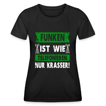Funkamateur Funker Amateurfunk Amateurfunker - Frauen Funktions-T-Shirt - Schwarz - Vorne - AI Model Female 172 light (172cm)