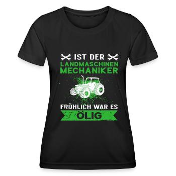 Landmaschinenmechaniker Landmaschinen Beruf Spruch - Frauen Funktions-T-Shirt - Schwarz - Vorne - AI Model Female 172 light (172cm)