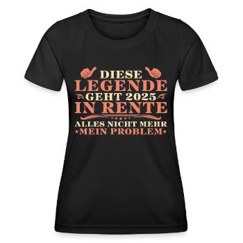 Rentner Kollege Angehende Rente 2025 - Frauen Funktions-T-Shirt - Schwarz - Vorne - AI Model Female 172 light (172cm)