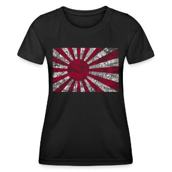 Japanische Flagge Aufgehende Sonne Flagge Heimat Tokio - Frauen Funktions-T-Shirt - Schwarz - Vorne - AI Model Female 172 light (172cm)
