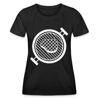 BBQ Grill mit Grillfleisch - Frauen Funktions-T-Shirt - Schwarz - Vorne - AI Model Female 172 light (172cm)
