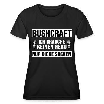 bushcraft wildcamping survival outdoor socke - Frauen Funktions-T-Shirt - Schwarz - Vorne - AI Model Female 172 light (172cm)