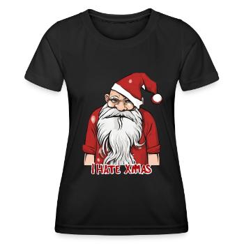 Je déteste Noël Saint-Nicolas Cadeaux Vacances - T-shirt sport Femme - noir - Devant - AI Model Female 172 light (172cm)
