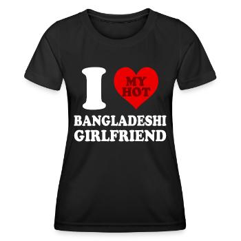 I Love My Bangladeshi Girlfriend Heart - Women's Functional T-Shirt - black - Front - AI Model Female 172 light (172cm)