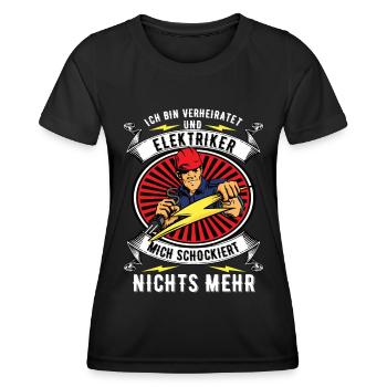 Ich Bin Verheiratet und Elektriker Elektroniker - Frauen Funktions-T-Shirt - Schwarz - Vorne - AI Model Female 172 light (172cm)