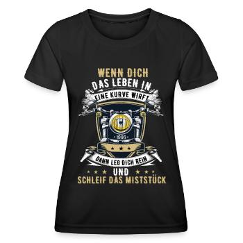 Motorrad Biker Motorradfahrer bike Rocker Rentner - Frauen Funktions-T-Shirt - Schwarz - Vorne - AI Model Female 172 light (172cm)