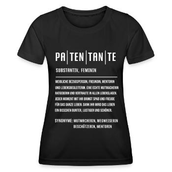 Patentante Definition Patentanten Pate Taufpate - Frauen Funktions-T-Shirt - Schwarz - Vorne - AI Model Female 172 light (172cm)