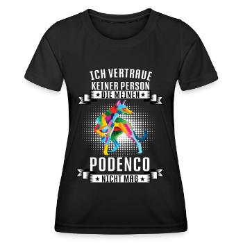 Ich Vertraue keiner Person Podenco Podencobesitzer - Frauen Funktions-T-Shirt - Schwarz - Vorne - AI Model Female 172 light (172cm)