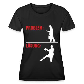 Problem Lösung Handball Handballer Ballsport - Frauen Funktions-T-Shirt - Schwarz - Vorne - AI Model Female 172 light (172cm)