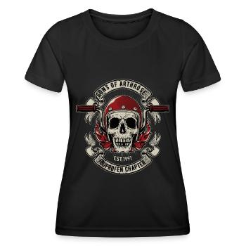 Sons Of Arthrose Motorrad Biker Motorradfahrer - Frauen Funktions-T-Shirt - Schwarz - Vorne - AI Model Female 172 light (172cm)