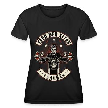 Club der alten Säcke Motorrad Biker Motorradfahrer - Frauen Funktions-T-Shirt - Schwarz - Vorne - AI Model Female 172 light (172cm)