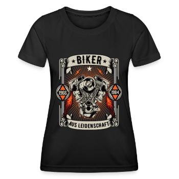Biker aus Leidenschaft Motorrad Biker Motorräder - Frauen Funktions-T-Shirt - Schwarz - Vorne - AI Model Female 172 light (172cm)