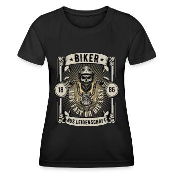 Biker aus Leidenschaft Motorrad Biker Motorräder - Frauen Funktions-T-Shirt - Schwarz - Vorne - AI Model Female 172 light (172cm)