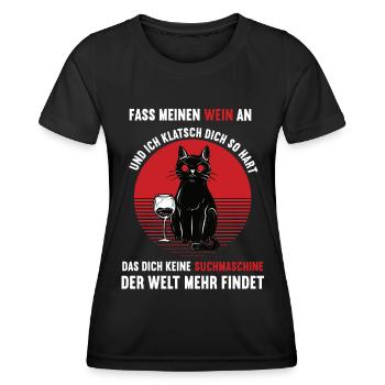 Fass meinen Wein An Wein Weinliebhaber Weinglas - Frauen Funktions-T-Shirt - Schwarz - Vorne - AI Model Female 172 light (172cm)