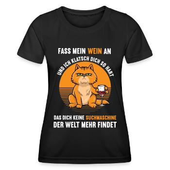 Fass meinen Wein An Wein Weinliebhaber Weinglas - Frauen Funktions-T-Shirt - Schwarz - Vorne - AI Model Female 172 light (172cm)