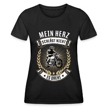 Motorrad Motorradfahrer Motorradverein Motorradfan - Frauen Funktions-T-Shirt - Schwarz - Vorne - AI Model Female 172 light (172cm)