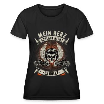 Motorrad Motorradfahrer Motorradverein Motorradfan - Frauen Funktions-T-Shirt - Schwarz - Vorne - AI Model Female 172 light (172cm)